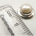 thumbnail image 3 of SilverStarJewel 925 Sterling Silver Real Aaa White Sea Pearl Trendy Studs Post Earrings 0.4", 3 of 3