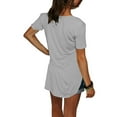 thumbnail image 4 of KaLI_store Womens T Shirts Womens Blouses and Tops Short Sleeve Shirts and Tops Shirt Tops Grey,L, 4 of 5