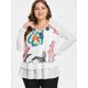 thumbnail image 2 of Blusa con cuello en V floral Rosegal Sudaderas y sudaderas con capucha, 2 of 5