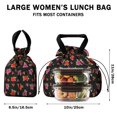 thumbnail image 5 of Pioneer Flower Floral Print Pattern Drawstring Lunch Bag Women - Drawstring Lunch Bag Insulated for Work Office - Stain-Resistant Large Lunchbags for Women with Multi-Pockets, 5 of 6