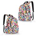 thumbnail image 5 of SCRAWLGOD Leopard Print Beige 17 Inch Large Capacity Backpack, Laptop Backpack Shoulder Bag School Bookbag Casual Daypack for Teenager with Adjustable Padded Straps, 5 of 6