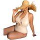 thumbnail image 2 of Sexy Mujer Talla Extra Halter Traje de baño de Cuerpo Entero V Cuello Traje de baño de Buceo con Traje de baño Cruzado Blanco 3XL Blanco 3XL Xishao ropa, 2 of 2
