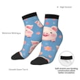 thumbnail image 4 of Goofa Cute Pig Flowers Pattern Non Slip Socks with Grips for Elderly, Crew Socks Yoga Hospital Socks Cushioned Sole Gripper Socks for Men Women, 4 of 5