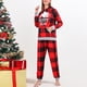 thumbnail image 2 of Conjunto de pijama navideño a cuadros rojos para mujer con capucha y pantalones holgados con cintura elástica para noches acogedoras, 2 of 8