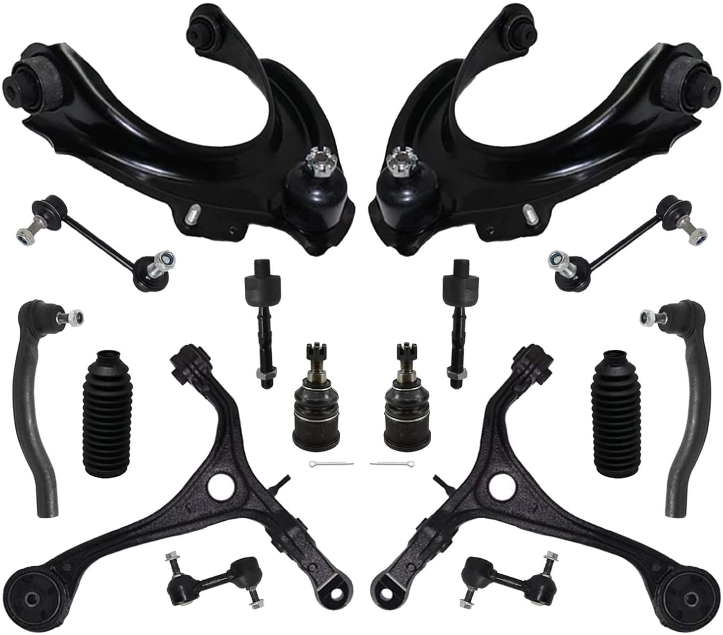 16 Pc New Rear & Front Suspension Kit for Honda Accord Bellow Boots Control Arms