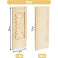 thumbnail image 2 of 2pcs Rectangle Wood Carved Applique 18x7.2cm/7.09x2.83inch Frame Onlay Flower Wood Carved Decal Unpainted Furniture Decoration for Home Door Cabinet DIY, 2 of 9