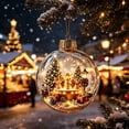thumbnail image 5 of Lighted Christmas Ball Ornaments Clear Miniature Winter Scene Baubles with Glowing LED for Holiday Tree Decor, 5 of 6