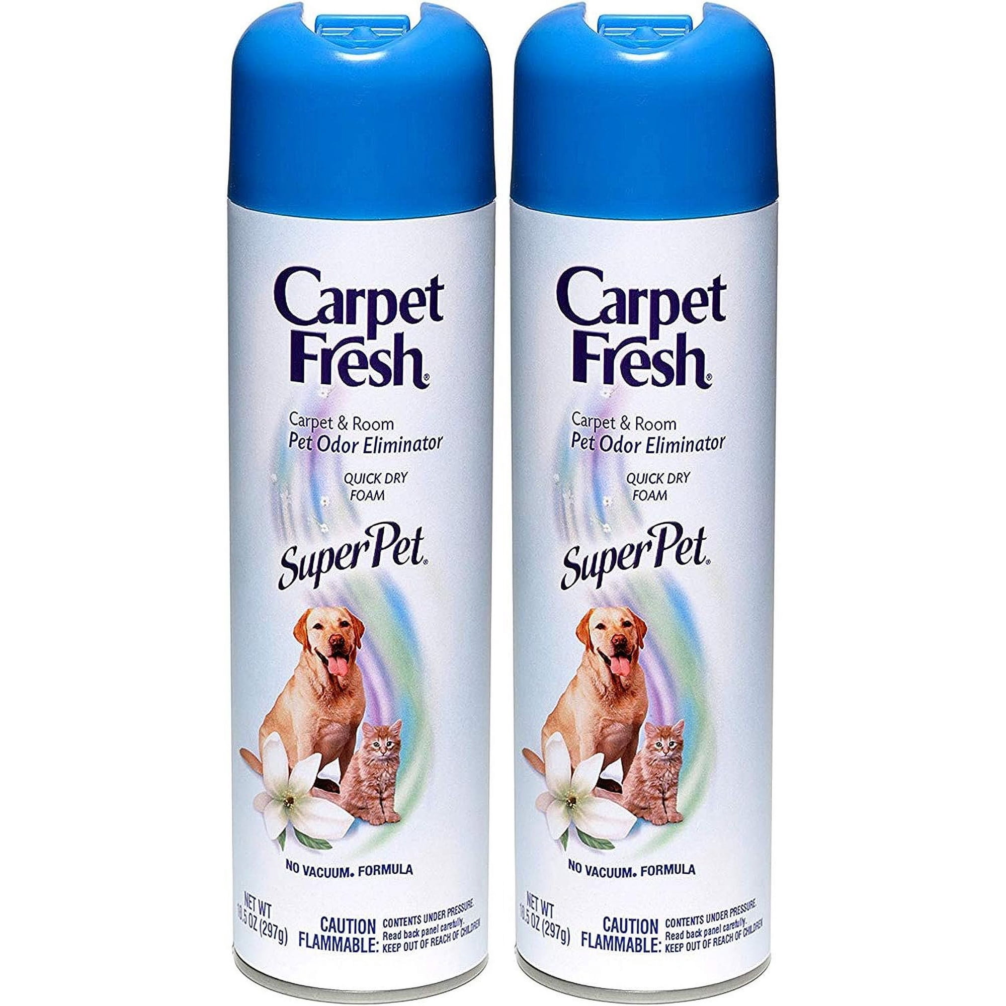 Carpet Fresh Super Pet No Vacuum Foam Carpet Refresher - Pet Odor Remover - 2 Pack, 10.5 oz
