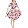 thumbnail image 2 of Yuyamidu Boston Terrier Midi Dress for Girls 3-4 Years Old Pink Butterfly Short Sleeve Skater Dresses Fashion Black Kids Summer Clothes for School Vacation Party, 2 of 6
