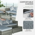 thumbnail image 4 of Outsunny 5pc Outdoor Wicker Furniture Set, Table, 3 Seats, Light Gray, 4 of 9