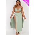 thumbnail image 6 of Set with Bra Top and Side Slit Maxi Skirt in Plus Size, 6 of 9