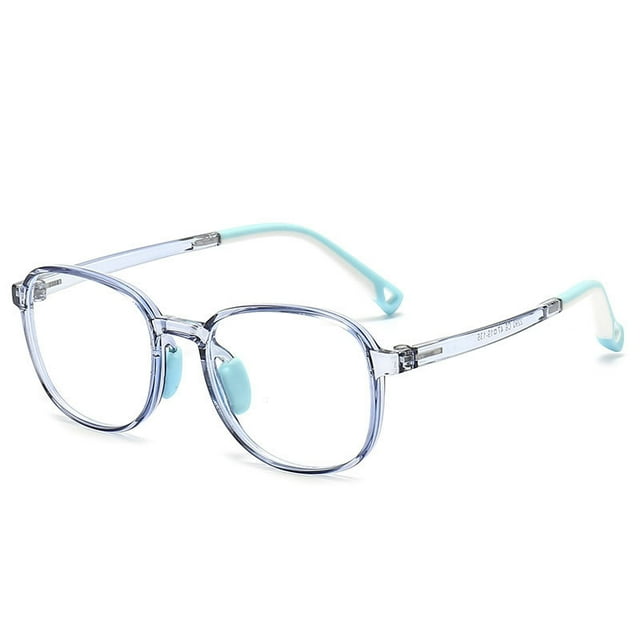 Espejo para niños con luz anti-azul, plano, sin prescripción, marco grande, gafas de marco blando