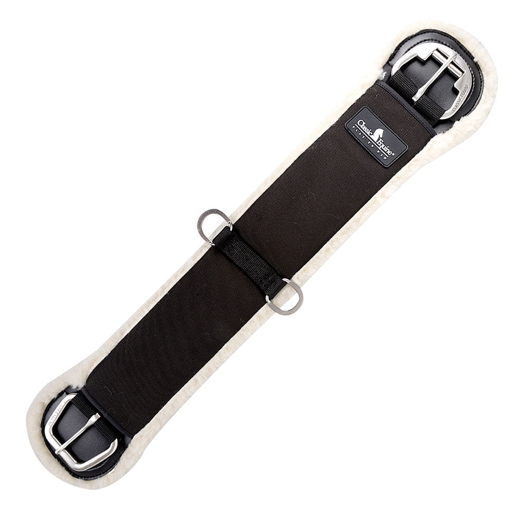 28" CLASSIC EQUINE SENSORFLEX FLEXIBLE HORSE STRAIGHT FLEECE CINCH GIRTH BLACK