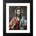 thumbnail image 2 of El Greco (Domenikos Theotokopoulos) 19x24 Black Modern Framed Museum Art Print Titled - Christ Blessing (‘The Saviour of the World’), 2 of 5