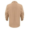 thumbnail image 4 of Yiaimeir Men's Summer Loose Print Long Sleeve Shirt Cardigan Solid Color Shirt,Size M-3XL, 4 of 4