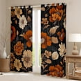 thumbnail image 2 of Homewish Rustic Flower Floral Black Out Curtains,Country Plant Curtains Pack of 2 (42x63 Each),Brown Orange Black Bedroom Curtains For Teens,Luxury Bedroom Decor, 2 of 6