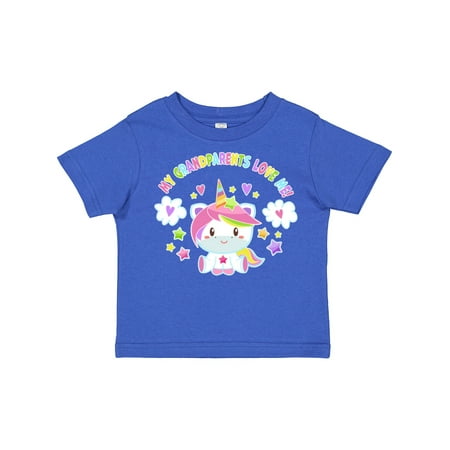 

Inktastic My Grandparents Love Me with Cute Rainbow Unicorn Gift Toddler Boy or Toddler Girl T-Shirt