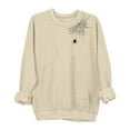 thumbnail image 2 of Sweatshirts for Women Plus Size Halloween Sweatshirts Printed Round Neck Long Sleeved Sweatshirts Beige XL, 2 of 4