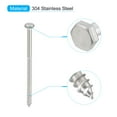 thumbnail image 3 of Uxcell Hex Head Lag Screws Bolts, 1/4" x 4" 304 Stainless Steel Partial Thread Wood Screws, 15 Pack, 3 of 7