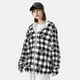 thumbnail image 3 of Fotbe Black Tartan Plaid Chaqueta con Protección Solar UPF 50+ para Hombre y Mujer, Camisa con Capucha y Bolsillos-Large, 3 of 7