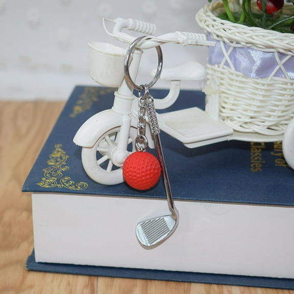 MUSEYA 6pcs Golf Key Ring Pendant Alloy Red Detailed Craftsmanship for Everyday Use