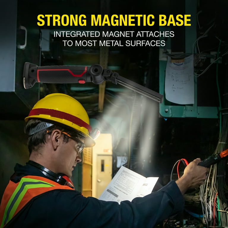 Hyper Tough Rechargeable LED Work Light with Magnetic Base Hanging