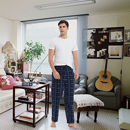 FELEMO Men's Pajama Pant Comfy Soft Lounge Plaid Sleep Pants, M-XXL