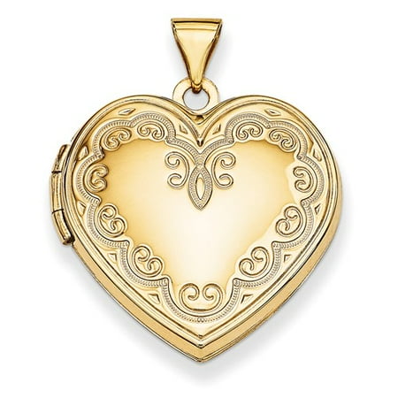 14k Yellow Gold Heart Locket