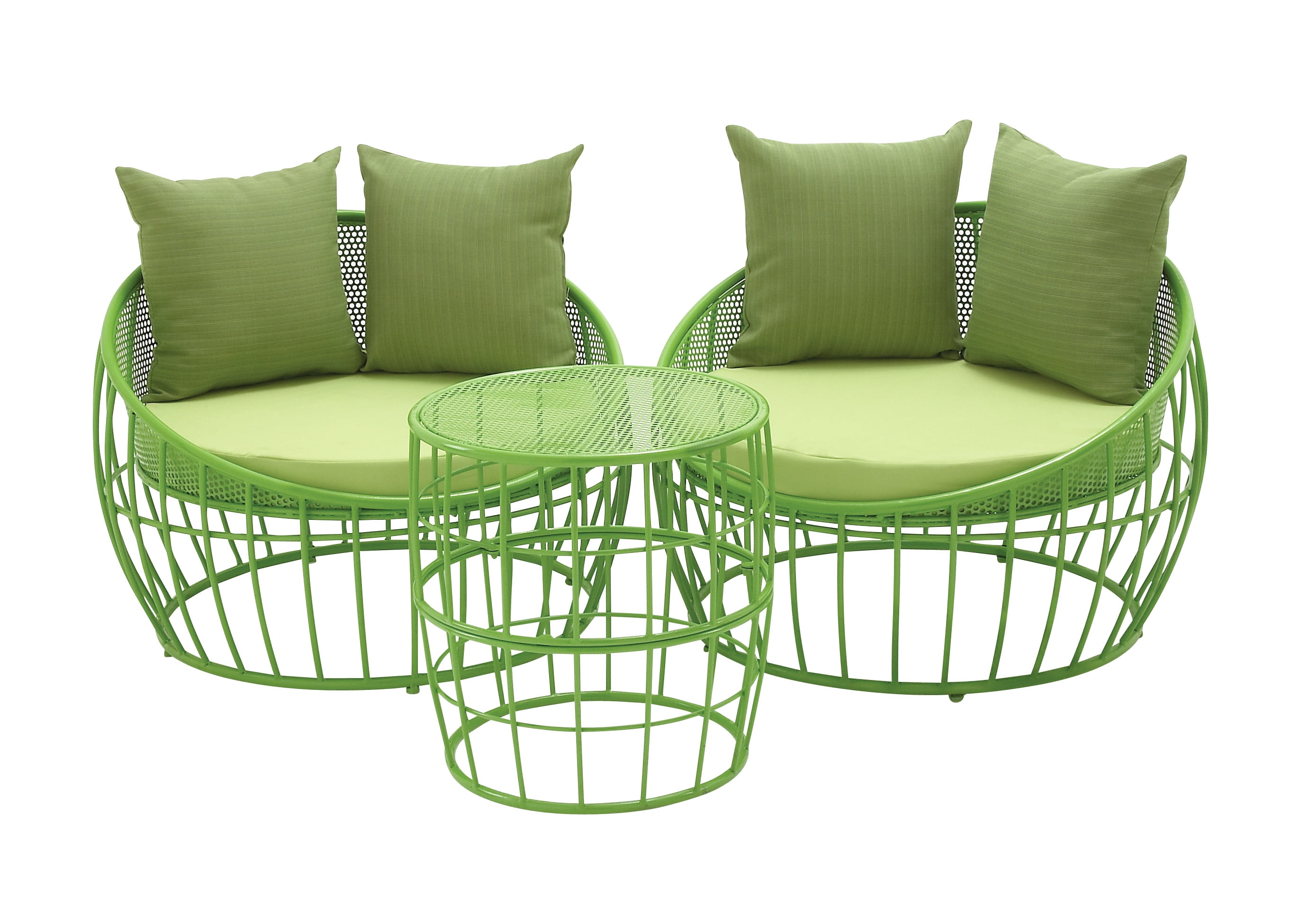 Classy Set Of Three Metal Outdoor Chair & Table