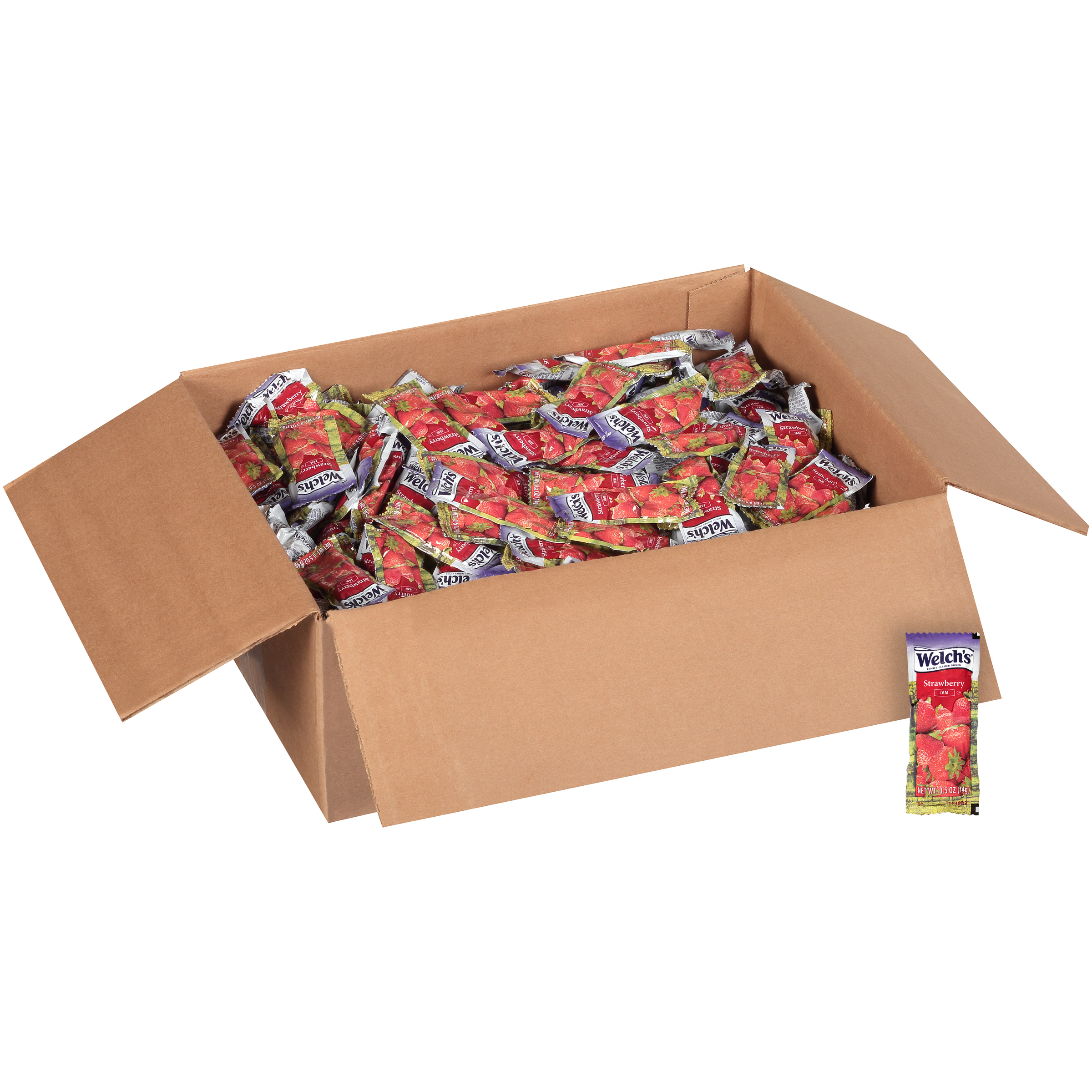 WELCH'S Single Serve Strawberry Jam, 0.5 oz. Packets (Pack of 500