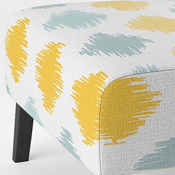 Designart "Yellow and Blue Geometric" Upholstered Patterned Accent Chair and Arm Chair