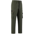 thumbnail image 6 of Hiking Pants For Men Drawstring Elastic Waist Straight Leg Trousers Casual Outdoor Cargo Pant With Pockets (XXL, Army Green), 6 of 9