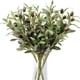thumbnail image 4 of Rama de olivo artificial - Planta de seda de hojas y bayas verdes de magnolia de 18" para decoración del hogar, 4 of 9