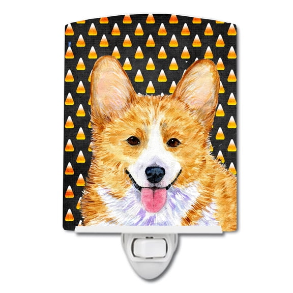 Corgi Candy Corn Halloween Portrait Ceramic Night Light