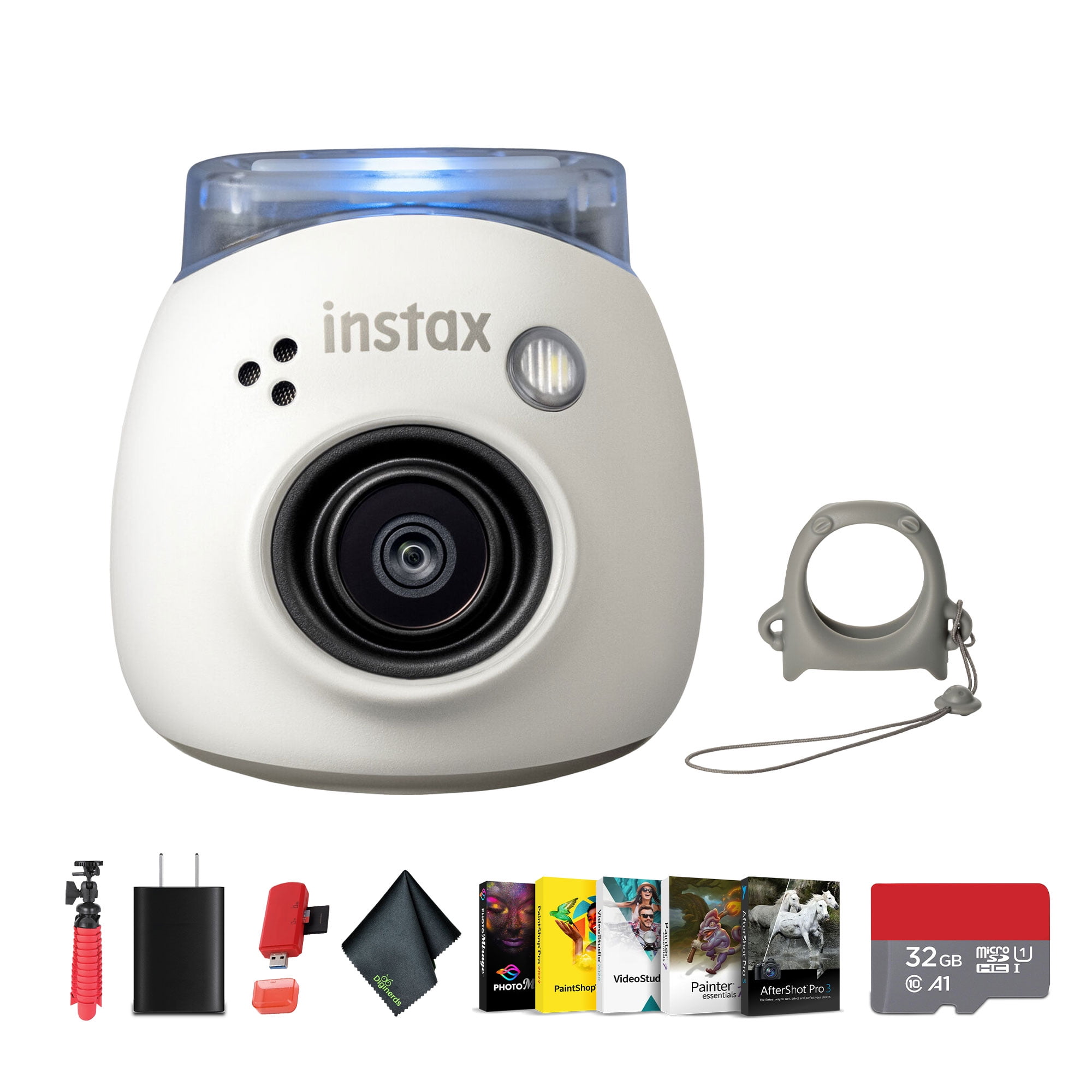 FUJIFILM INSTAX PAL Digital Camera (Milky White) Bundle With 32GB