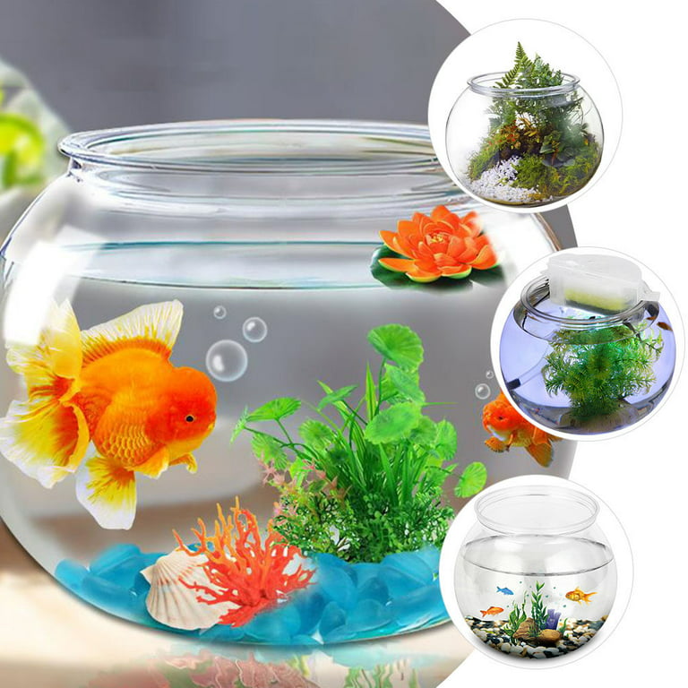 Plastic Fish Bowl Clear Fish Keeper Small Aquarium Tank Bowl Small Goldfish  Tank 