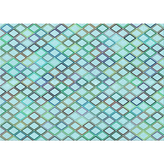 Ahgly Company Indoor Rectangle Patterned Light Aquamarine Green Area Rugs, 6' x 9'