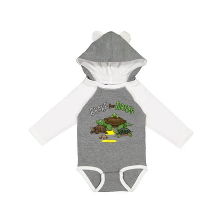 

Inktastic Brake for Turtles- turtle crossing Gift Baby Boy or Baby Girl Long Sleeve Bodysuit