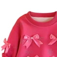 thumbnail image 4 of asjyhkr Toddler Girls Clothes Casual Sets Bow Rhinestone Crewneck Sweatshirts Wide Leg Pants Cute Vacation Sets 2 Piece(5-6 Years), 4 of 5