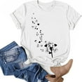 thumbnail image 6 of Moocorvic T Shirts for Women,Women's Loose Casual Graphic Crewneck Feather Print Short Sleeve Summer Tops T-Shirt Blouse Tee Shirts for Women, 6 of 7