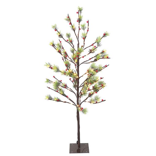 Puleo International LW18-OD55 4 ft. Pre-Lit Twig Tree with 160 White LED Twinkle Lights