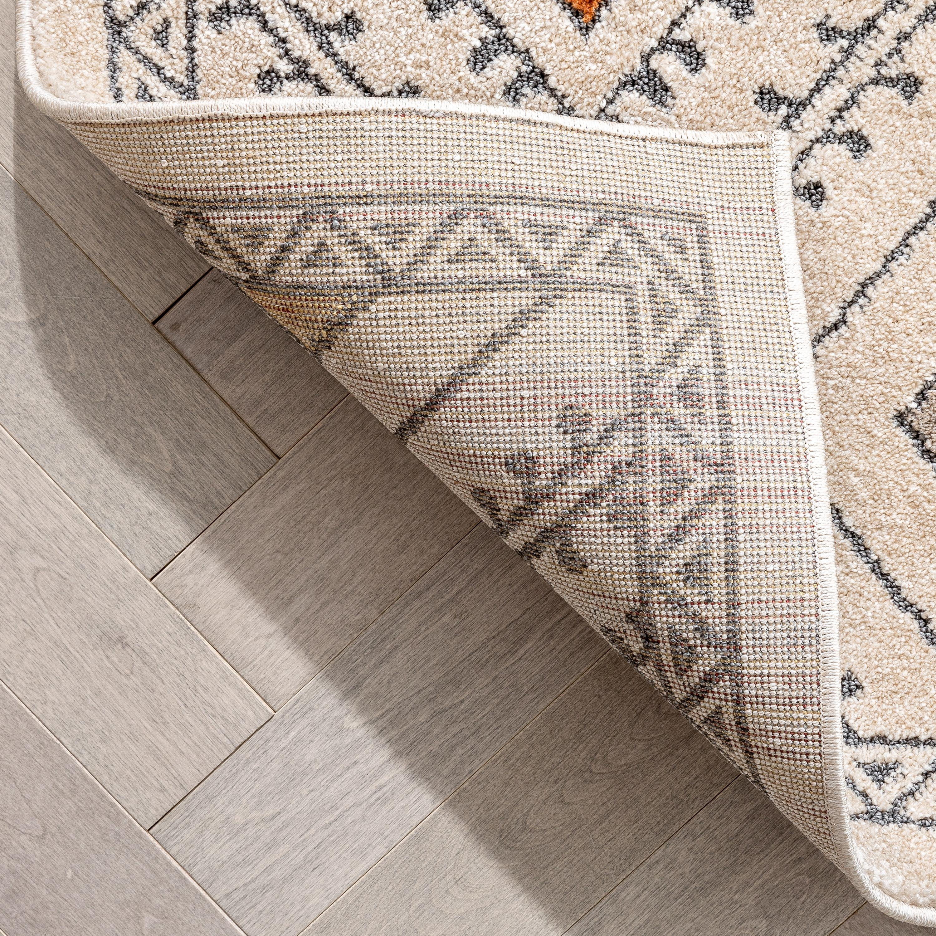 Well Woven Malaga Moderne Bohemian Tribal Beige 5'3" x 7'3" High-Low Area Rug