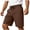 Brown, variant on Men's Summer Solid Cargo Shorts, Button Zipper Multi-Pocket Design, 5 Inch Stylish Outdoor Casual Shorts Navy L