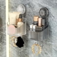 thumbnail image 4 of Hariumiu Suction Cup Storage Rack Bathroom Kitchen Organizer Large Capacity Strong Load-bearing Easy to Install Hanging Shower Shelf, 4 of 8