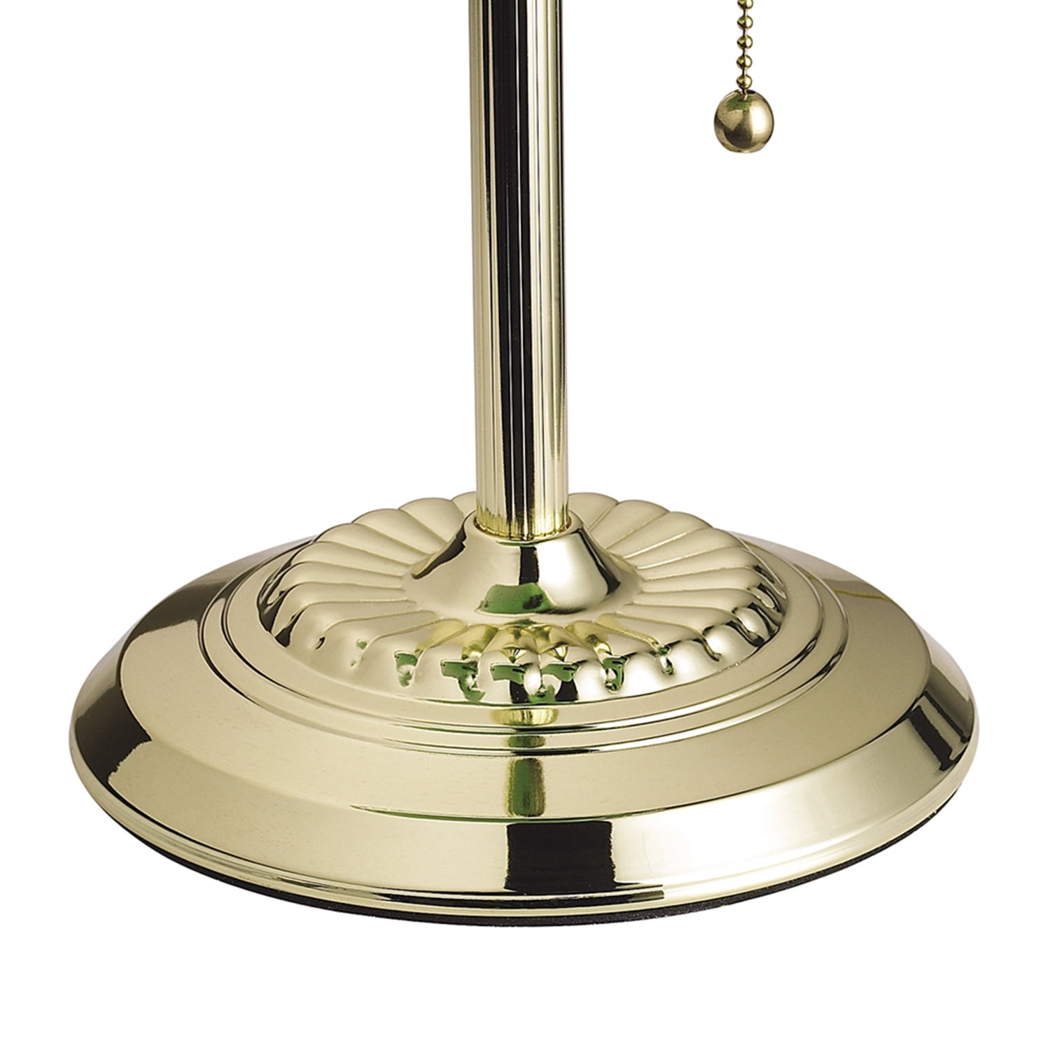 Catalina Lighting 13.5''  Banker's Lamp, Traditional Green Desk Lamp with Pull Chain Switch for Home or Office, Polished Brass