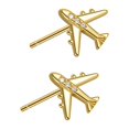 thumbnail image 2 of Jumpingount Pendientes elegantes y únicos para insignias y amantes de los aviones Insignias Avión Dainty Gold 1 Type3 NO3, 2 of 6