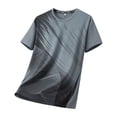 thumbnail image 3 of Ecqkame Mens Athletic T-Shirts Quick Dry Printed Short Sleeve Crew Neck Shirt Workout Outdoor Sports Joggers Breathable Tee Tops Gray XXXXL, 3 of 5