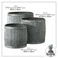 thumbnail image 4 of French Country Style Belly Bucket Planters, Set of 3, Galvanized Metal , Corrugated Cache Pots, Rustic Wash Basin, From Over 1 Ft Diameter (17 - 12 Inches), 4 of 7