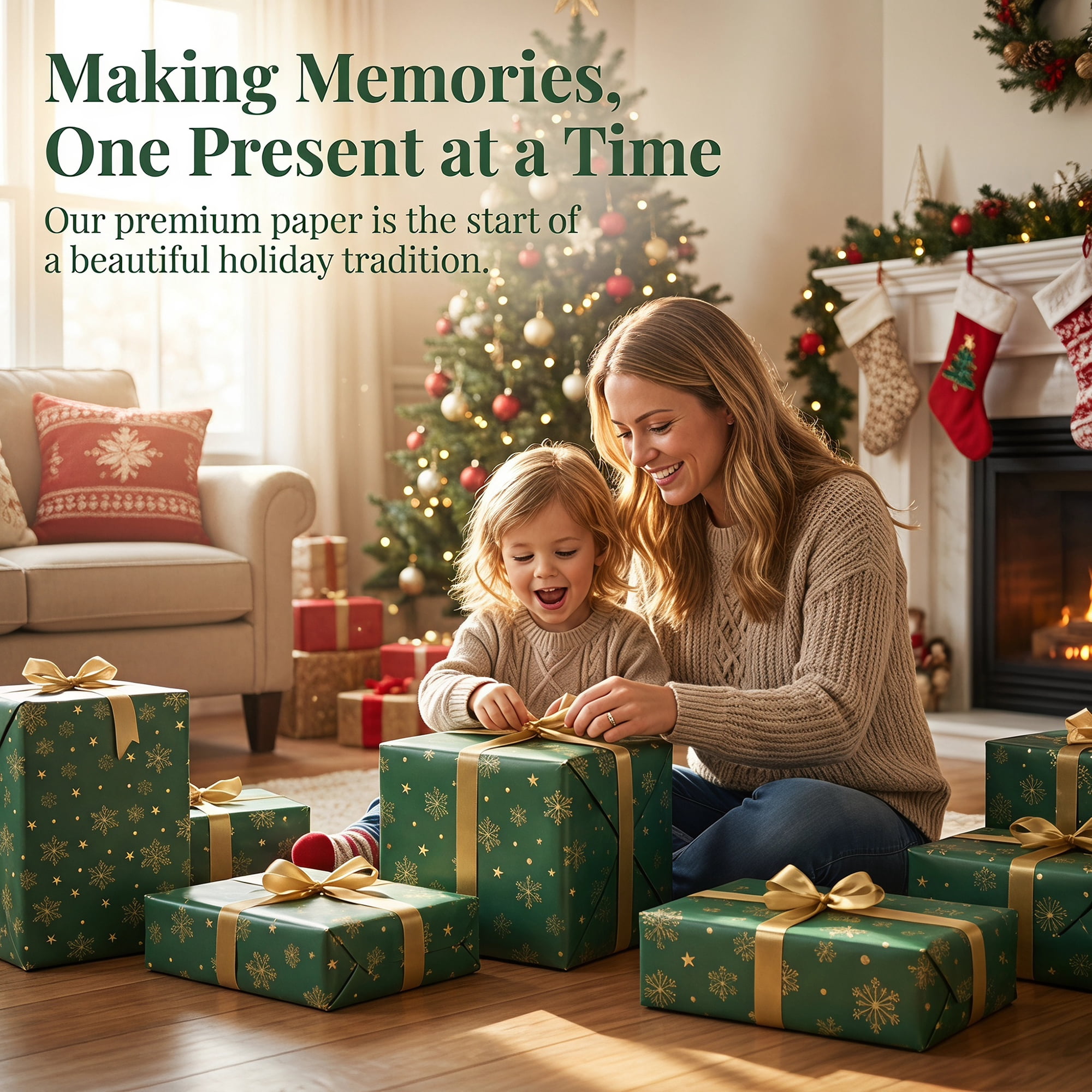 Unique Bargains Waterproof Matte Gift Wrap Paper for Bouquets Green Snowflake 22"x 22"