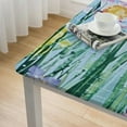 thumbnail image 5 of HAOXIT Meadow Fabric Bordered Tablecloth - Blue Gingham Wrinkle and Stain Resistant Checkered Fabric Spring Tablecloth 36*36, 5 of 8
